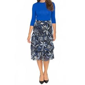 NEW KMW ruffle mini skirt in royal blue/black mesh